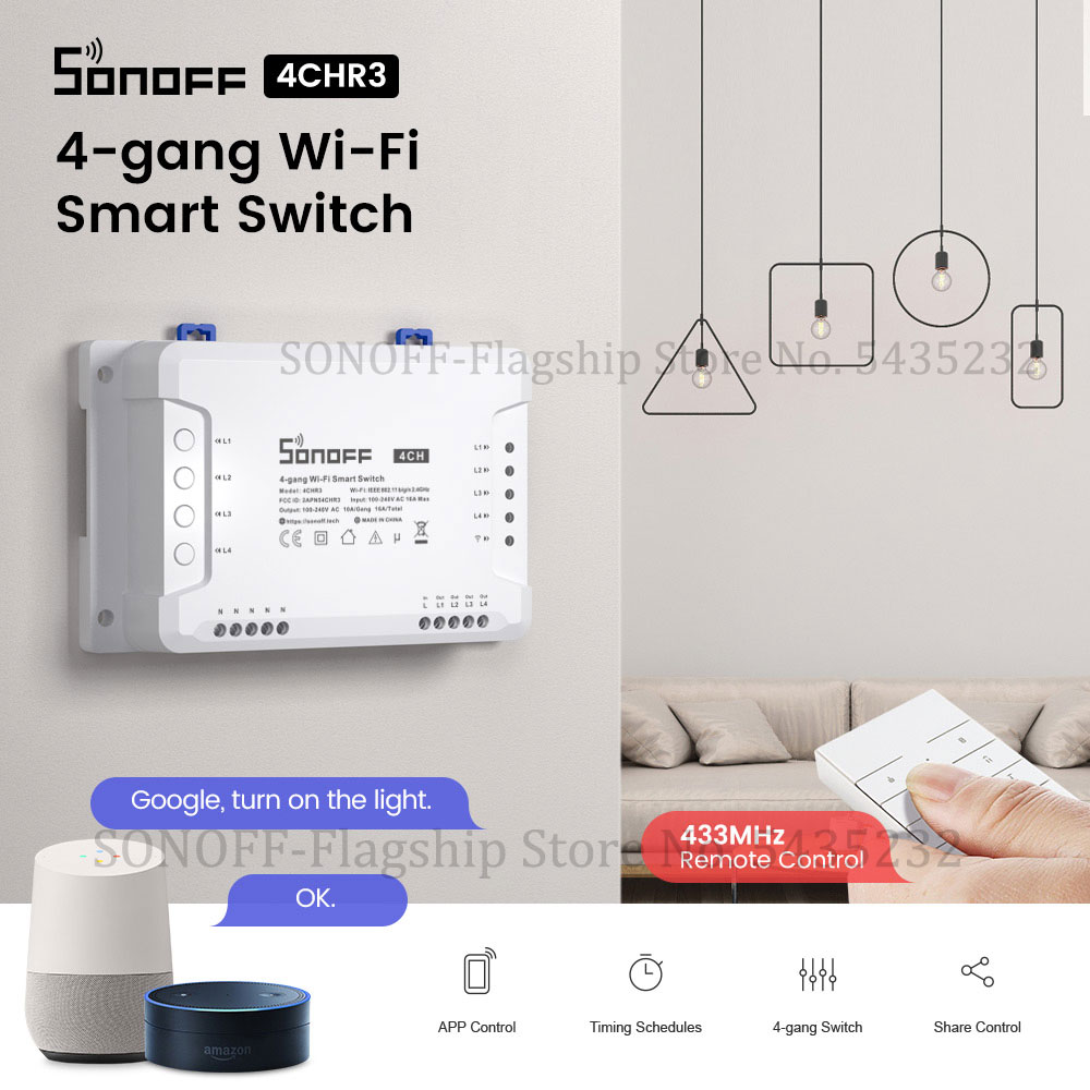 Itead SONOFF 4CH R3 Wifi modul - Home Automation Technology recensione e prezzo